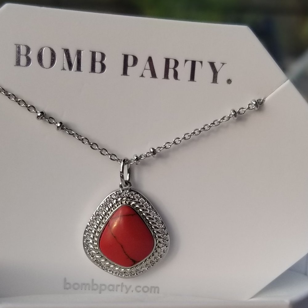 Southwestern Magnesite Necklace Red Ring Bomb Party